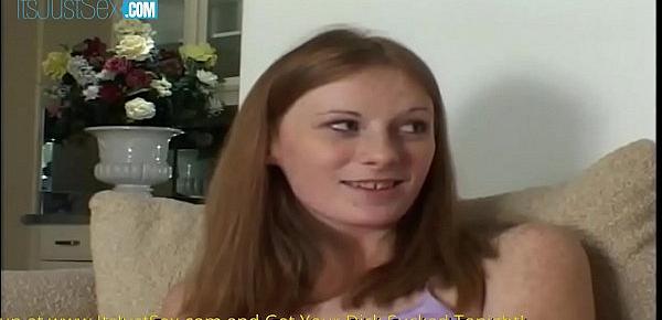  Sexy Redhead Teen Takes A Big Cum Load On Her Chin